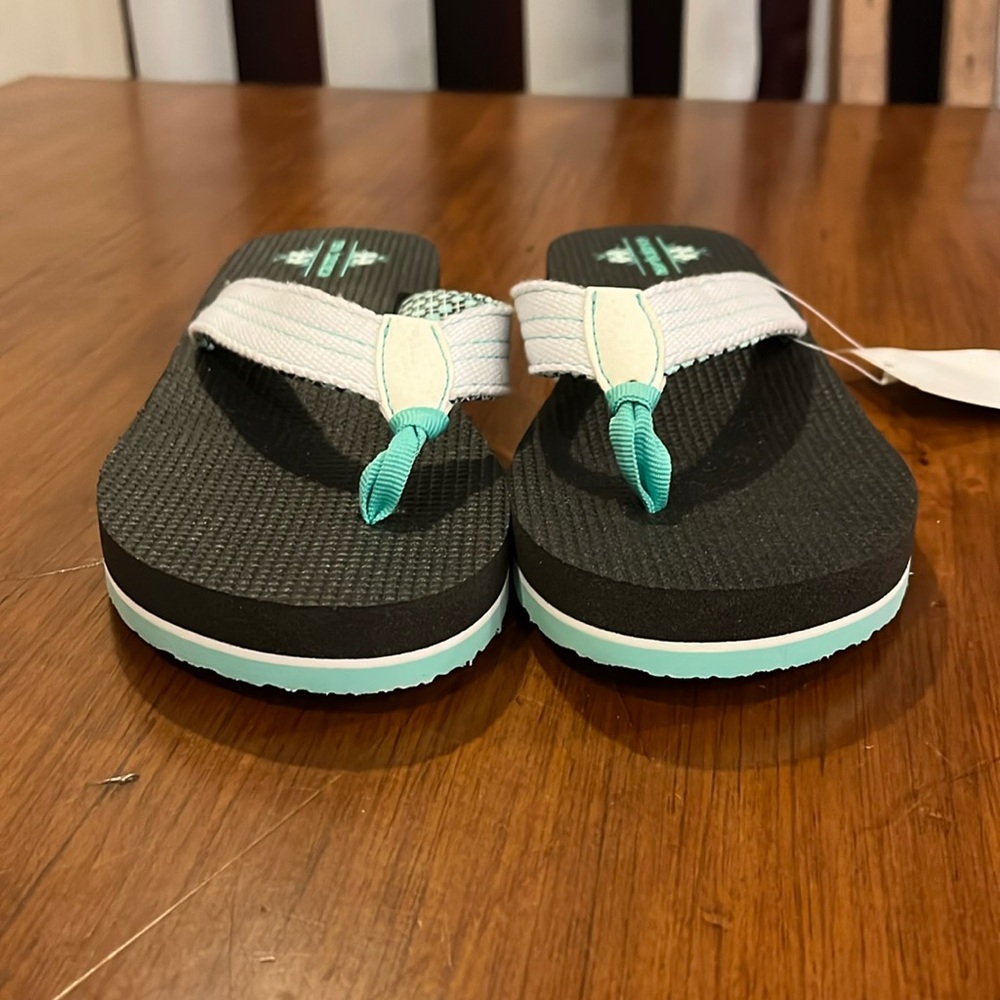 New Balance Madaket Thong Flip Flops Sandals new black green Women’s Size 7 - Picture 5 of 11
